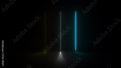 Concept 67-N1 Animated abstract neon light with led light effect and flickering pattern.