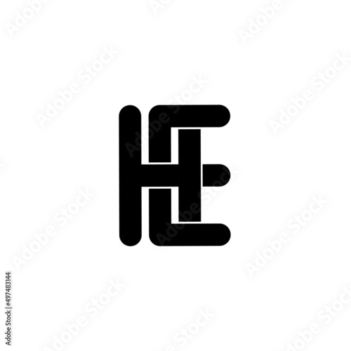 he eh h e initial letter logo isolated on white background