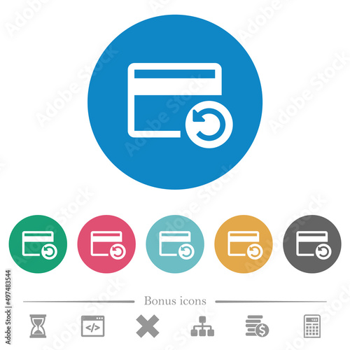 Undo credit card last operation flat round icons Free Download Undo credit card last operation flat round icons - GFXLoad