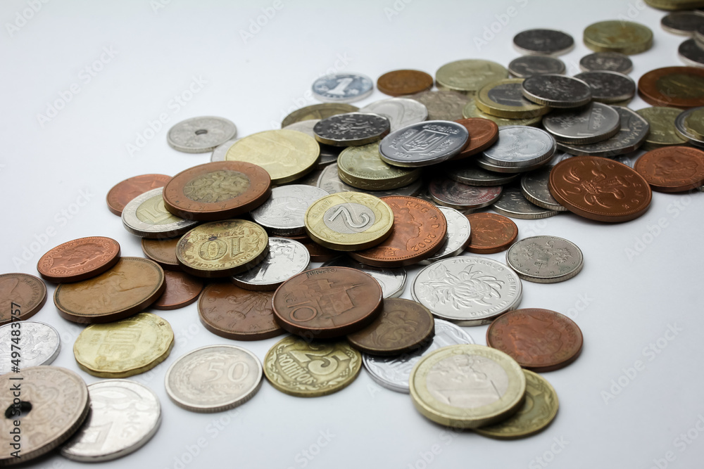 Texture of coins from different countries of the world Texture of coins from different countries of the world