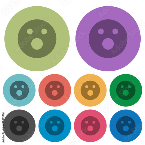 Shocked emoticon solid color darker flat icons