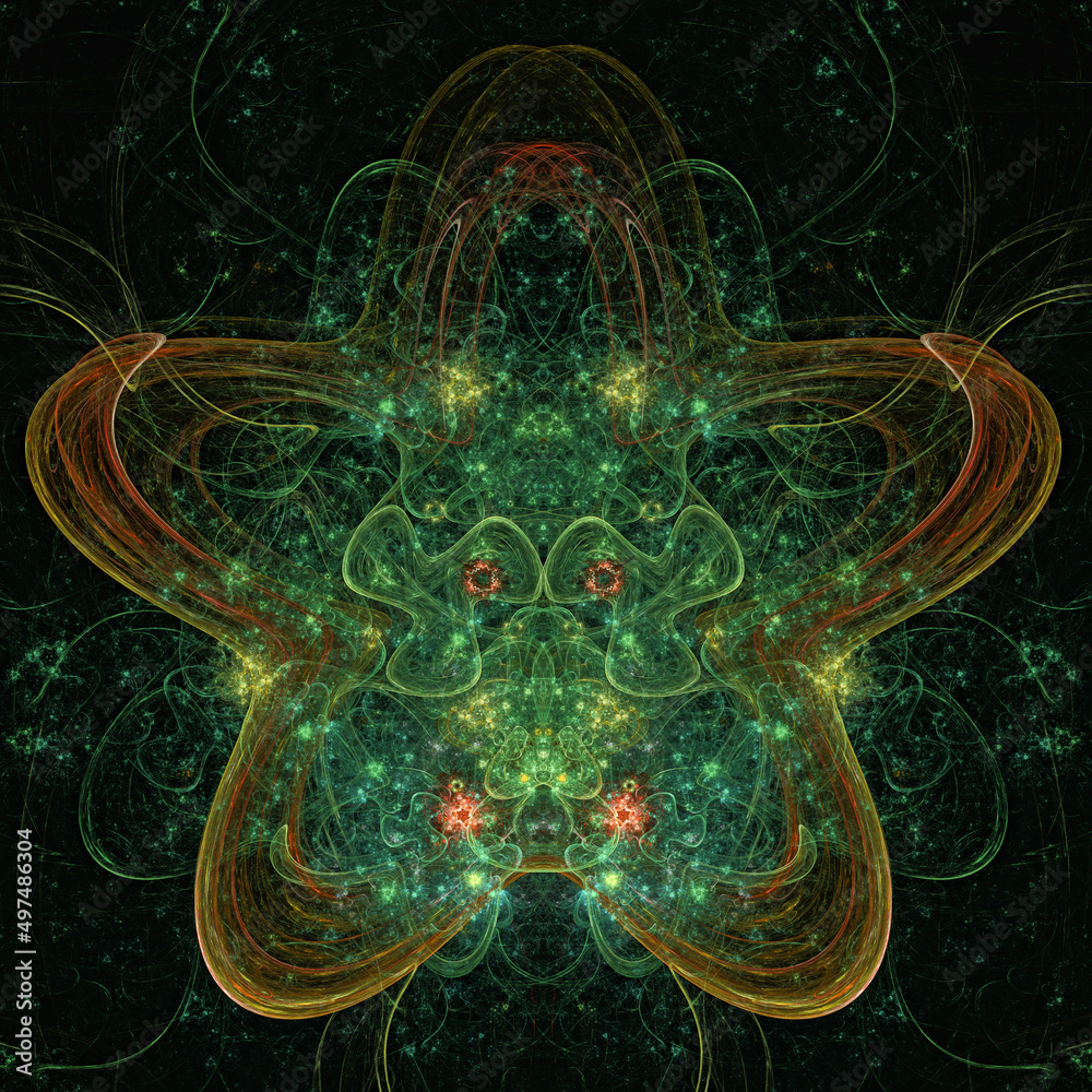 3d effect - abstract symmetric fractal graphic 3d effect - abstract symmetric fractal graphic