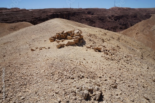 Ruins of ancient houses in the desert