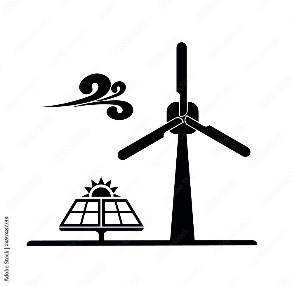 wind turbine icon on white background wind turbine icon on white background