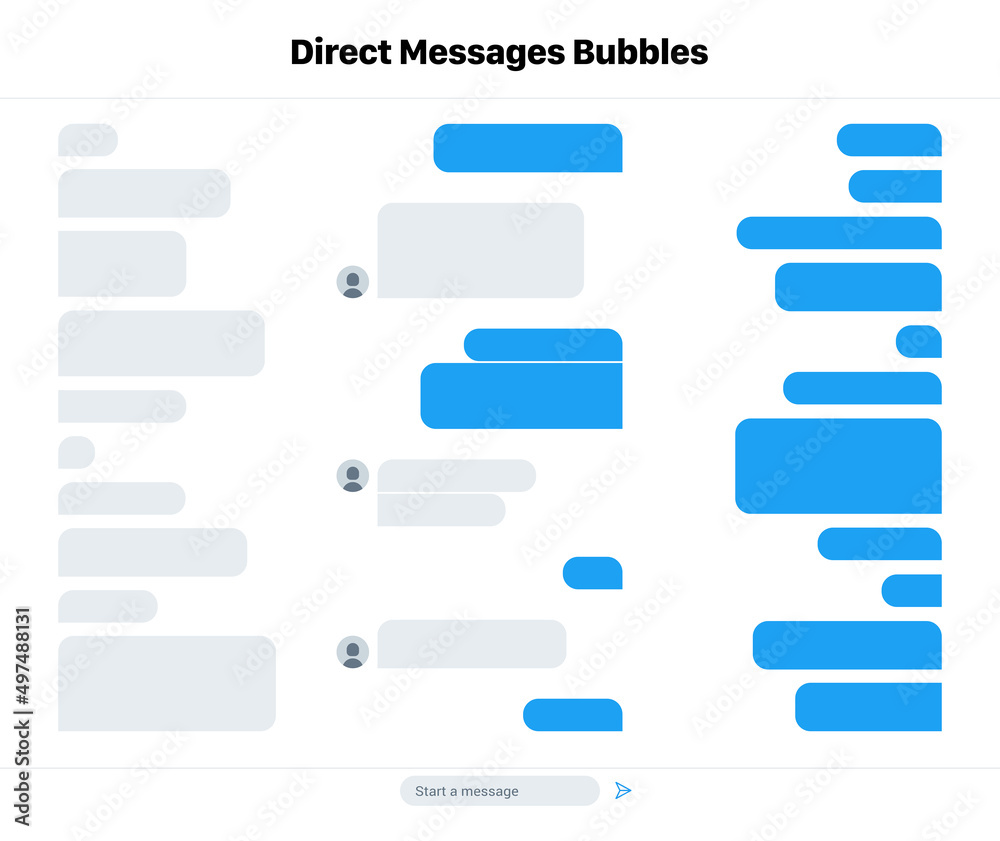 Vector illustration of different size of direct messages bubbles Vector illustration of different size of direct messages bubbles