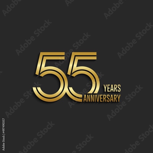 55th anniversary logotype. Anniversary celebration template design for booklet, leaflet, magazine, brochure poster, banner, web, invitation or greeting card. Vector illustrations.