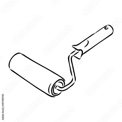 Hand drawn Paint roller illustration paint roller vector