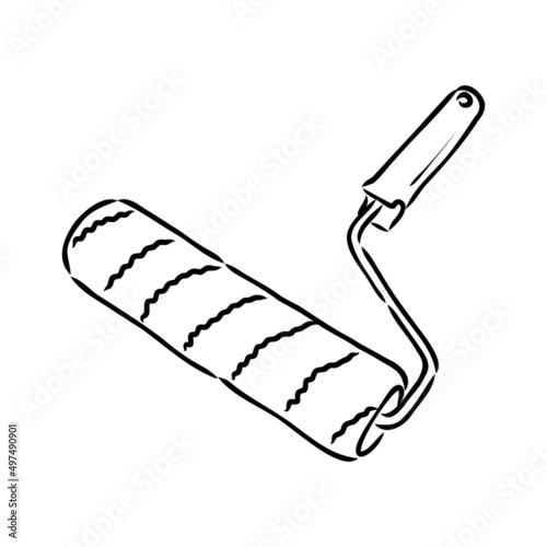 Hand drawn Paint roller illustration paint roller vector