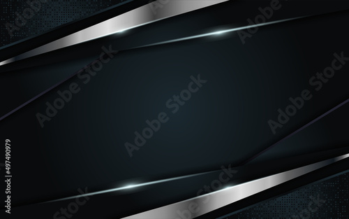 Abstract dark blue combination with silver line glowing