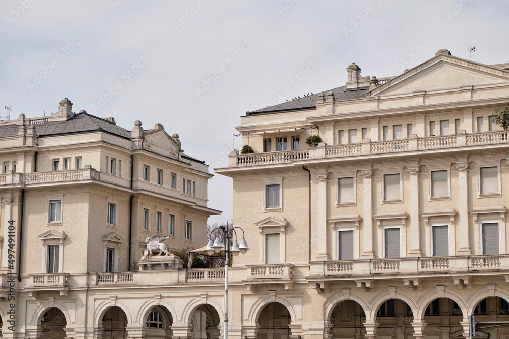 2022 March - historic buildings and architectural element in the city of Novara - Italy Piedmont.