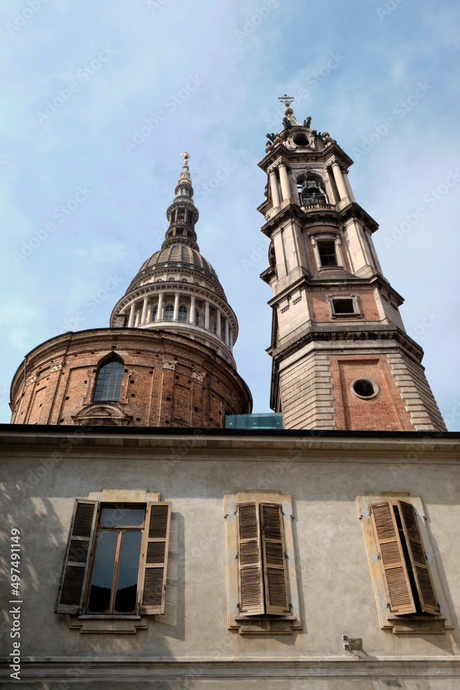 2022 march -Tower of Basilica of San Gaudenzio in Novara city, Piedmont, Italy