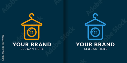laundry at home logo design template, cleaning logo inspiration