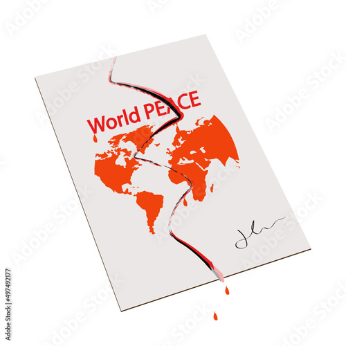 World peace on paper. War. World without peace.