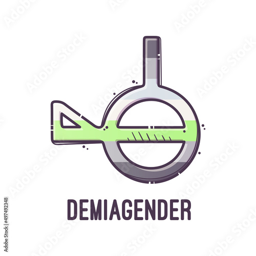 Gender symbol Demiagender. Signs of sexual orientation. Vector. photo