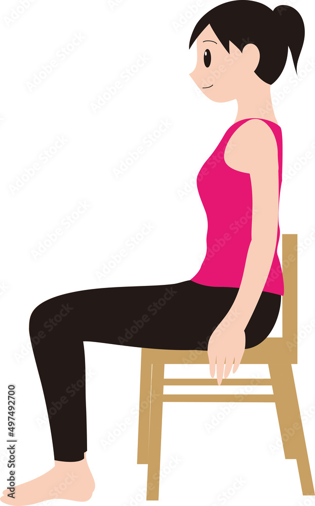 椅子に座る女性(主線なし) 椅子に座る女性(主線なし)