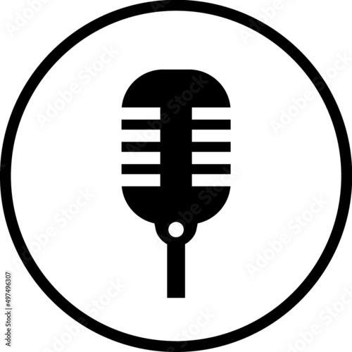 Retro microphone. Vector 50s mic icon isolated