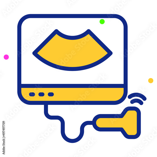 Ultrasound Machine Healthcare Medical, vector graphic Illustration Icon.