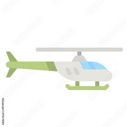 helicopter flat icon