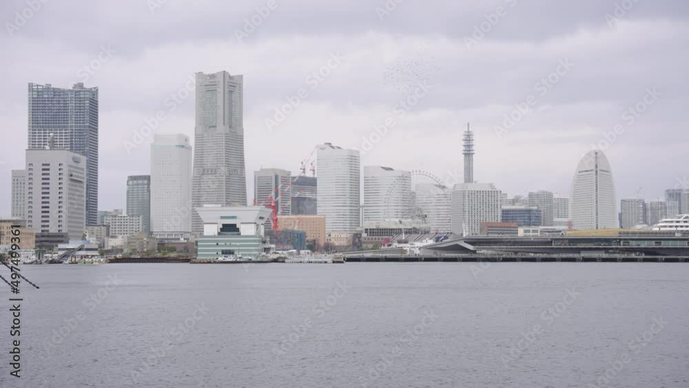 Yokohama Bay, Establishing Pan Shot, 4k Japan Yokohama Bay, Establishing Pan Shot, 4k Japan