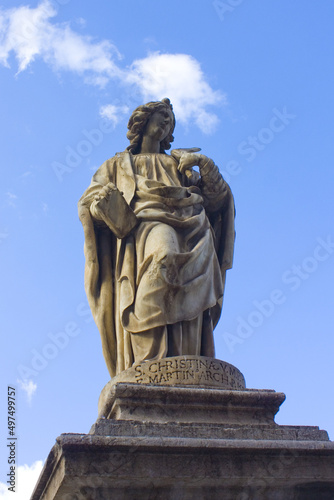 Statue near Palermo Cathedral  Sicily  Italy