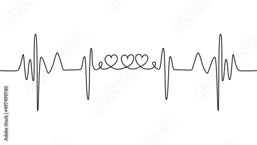 love lettering heartbeat design positive motivational optimist heart love.