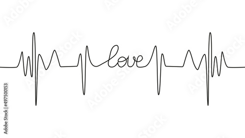 love lettering heartbeat design positive motivational optimist heart love.