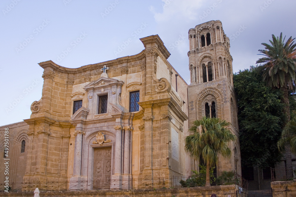 Church of Santa Maria della Ammiraglio (or Cathedral of St. Nicholas Greek) in Palermo, Sicily, Italy	
