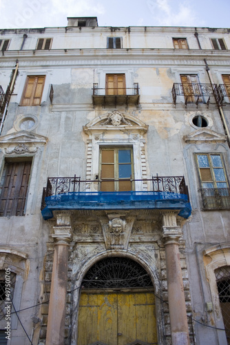Old historical palazzo in Old Town in Palermo, Sicily, Italy