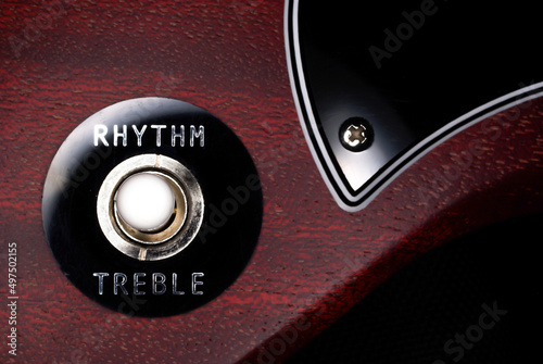 Canvas-taulu Close-up of pickup selector on a cherry guitar