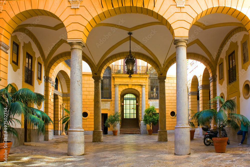 Comitini Palace (or Palazzo Gravina di Comitini) in Palermo, Sicily, Italy
