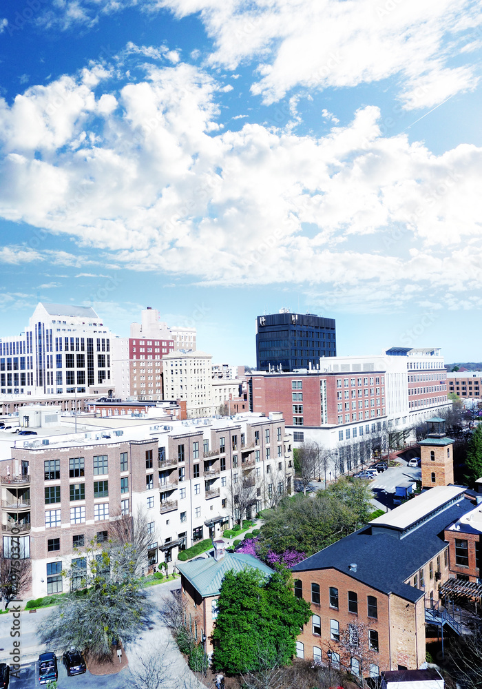 View of downtown Greenville South Carolina skyline