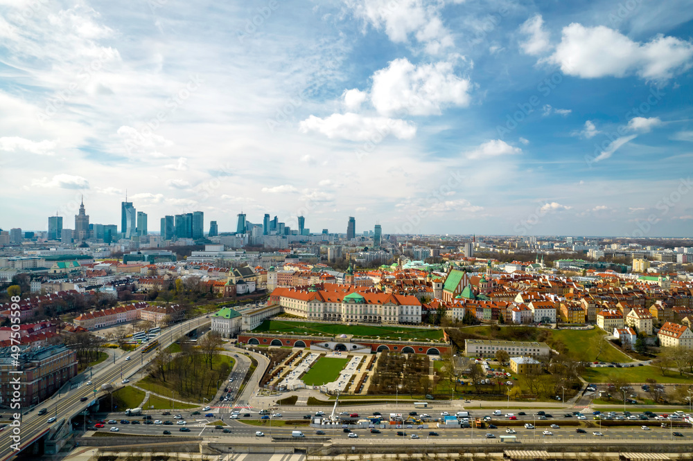 Obraz premium Warszawskie Stare Miasto, widok od strony Wisły 