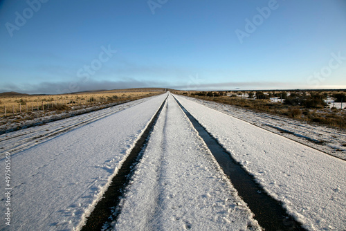 Carreteras nevadas de la Patagonia