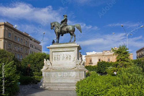 Monument to Vittorio Emanuele II at Square of Giulio Cesare in Palermo