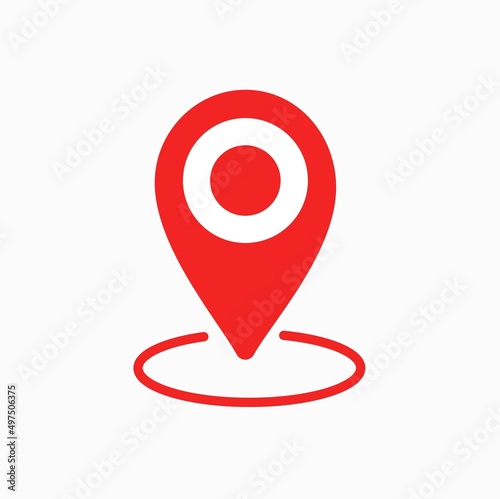 Location icon vector. Pin sign Isolated on white background. Navigation map, gps, direction, place, compass, contact, search concept. Flat style for graphic design, logo, Web, UI, mobile upp.