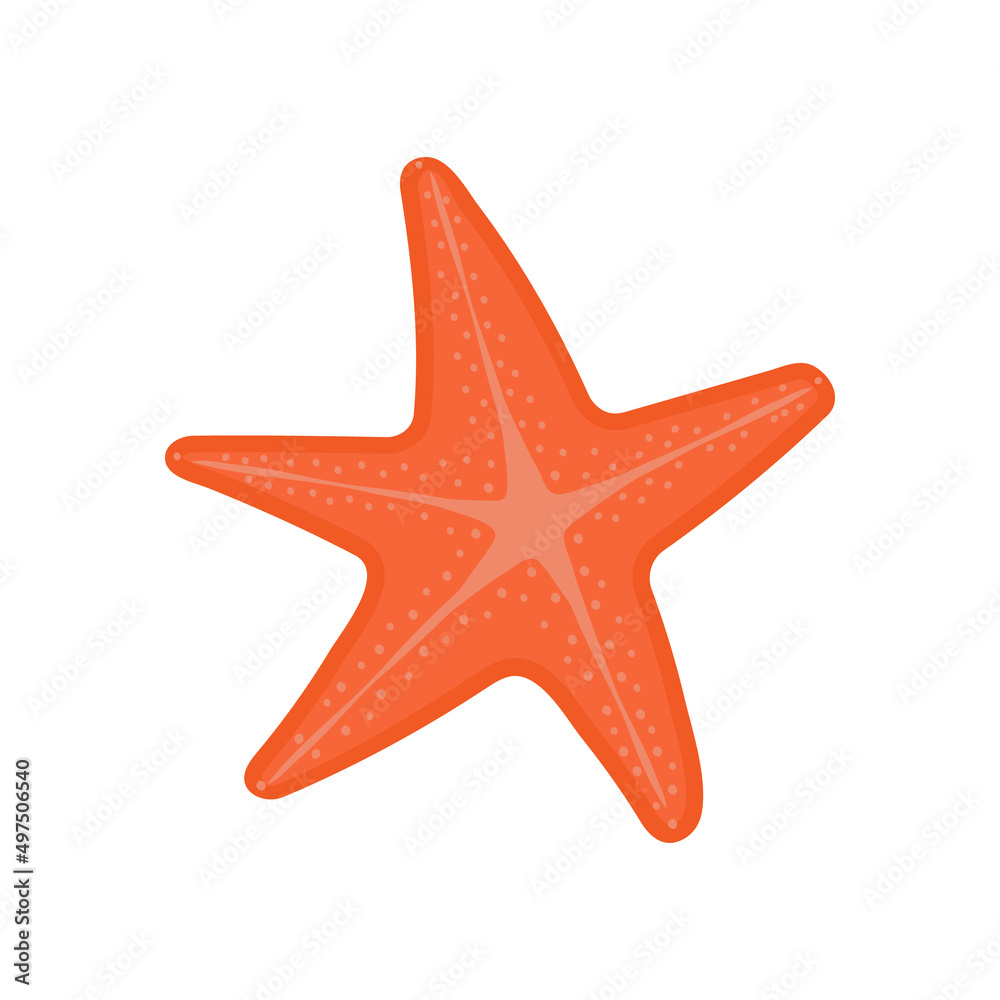 Starfish for summer design elements isolated on white background. Sea icon in cartoon style. Vector illustration Starfish for summer design elements isolated on white background. Sea icon in cartoon style. Vector illustration