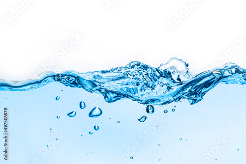 water splash with isolated bubbles on white background 