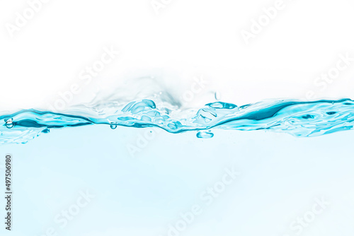 water splash with isolated bubbles on white background 