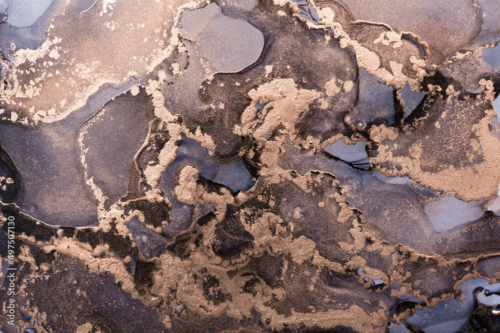 Obraz premium Modern hand painted artwork of abstract transparent alcohol ink background. Art for design