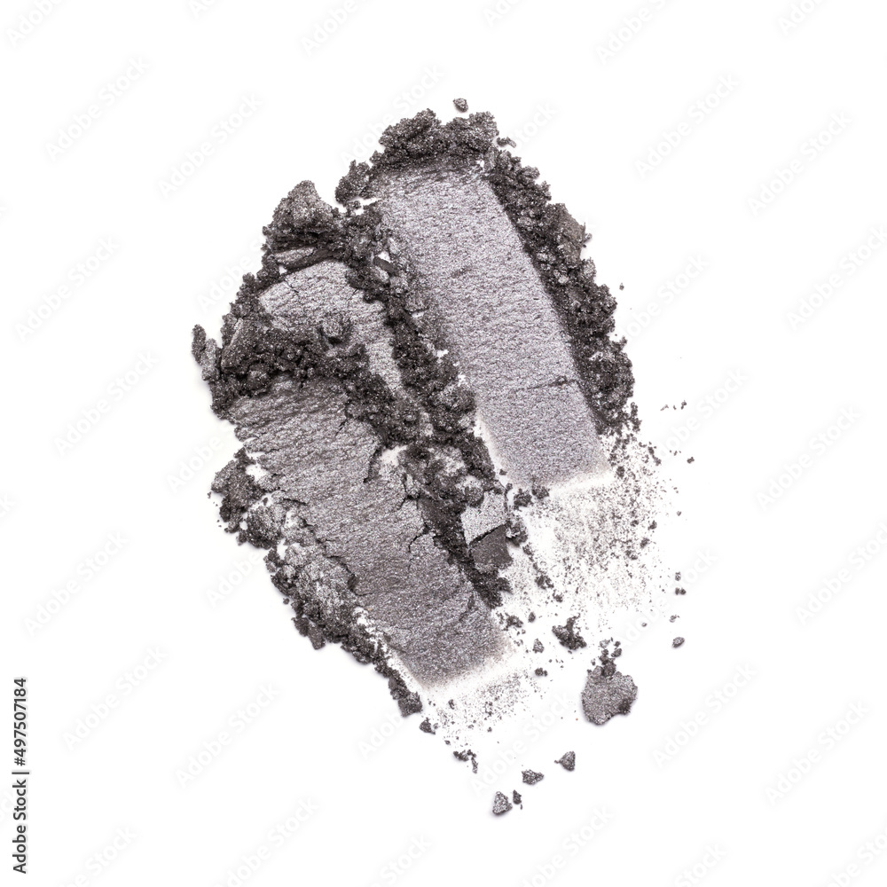 Close-up of make-up swatches. Smears of crushed grey eye shadow Close-up of make-up swatches. Smears of crushed grey eye shadow