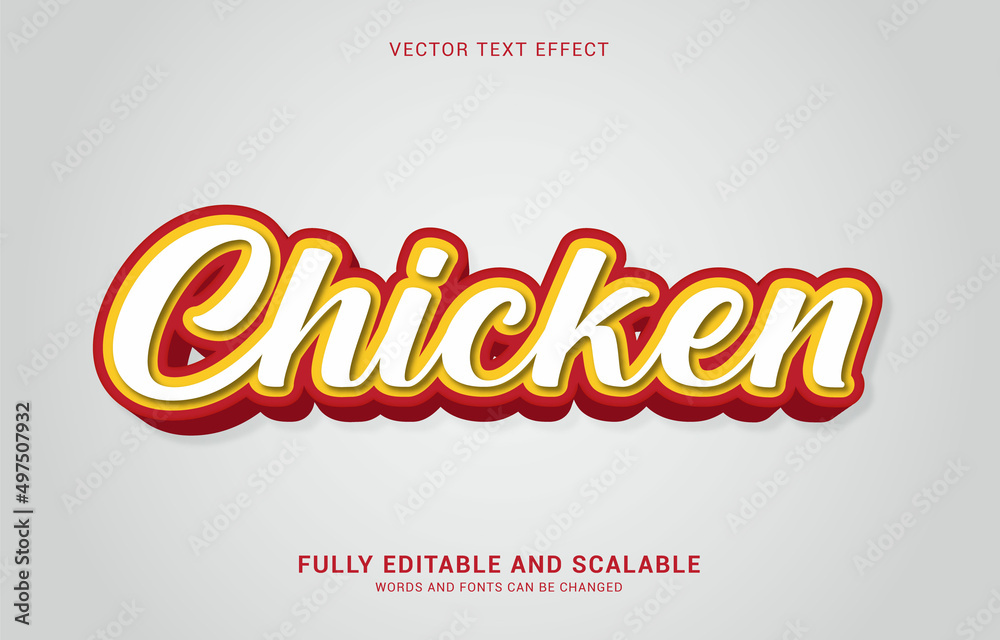 editable text effect, Chicken style