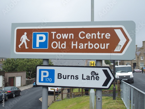 Street sign in Lerwick, Shetland Islands, Scotland, UK © Guenter