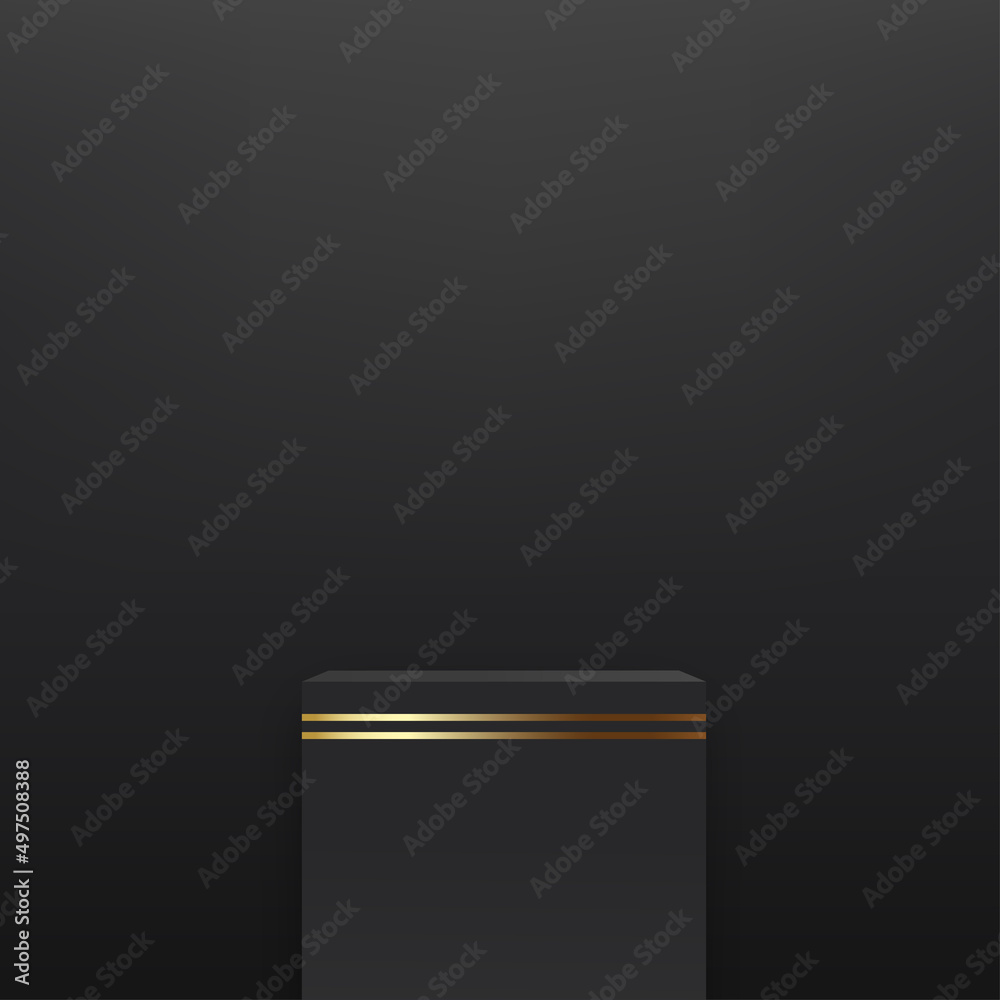Abstract background with black and gold podium for presentation. Vector Abstract background with black and gold podium for presentation. Vector