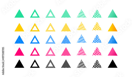Set of triangle Icon Abstract Symbols Geometric for Graphic Elements Decoration Gradient