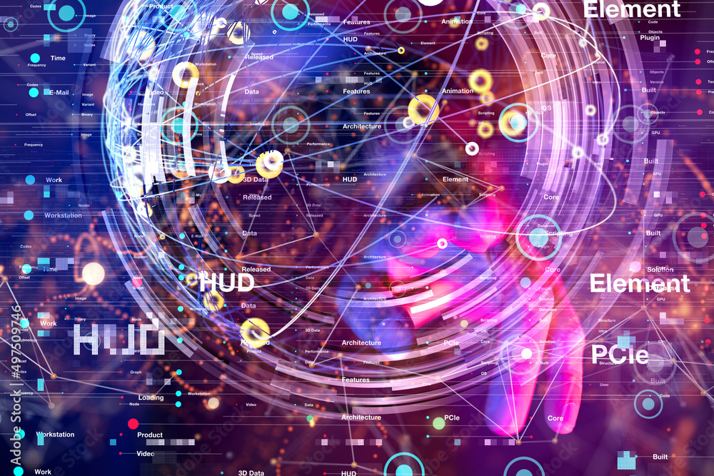 Fototapeta premium Technology background. Big data concept. Binary