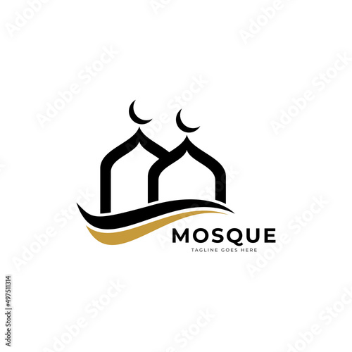 slam Mosque Logo Vector. Islamic Vector
