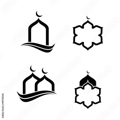 slam Mosque Logo Vector. Islamic Vector