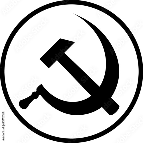 Hammer and Sickle. Communist soviet symbol vector icon photo