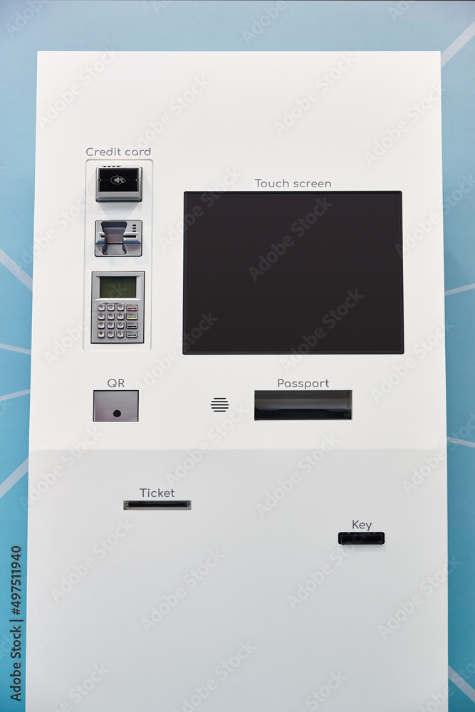 Atm multifuction machine terminal. Banking and commerce. Cash money withdrawl Atm multifuction machine terminal. Banking and commerce. Cash money withdrawl