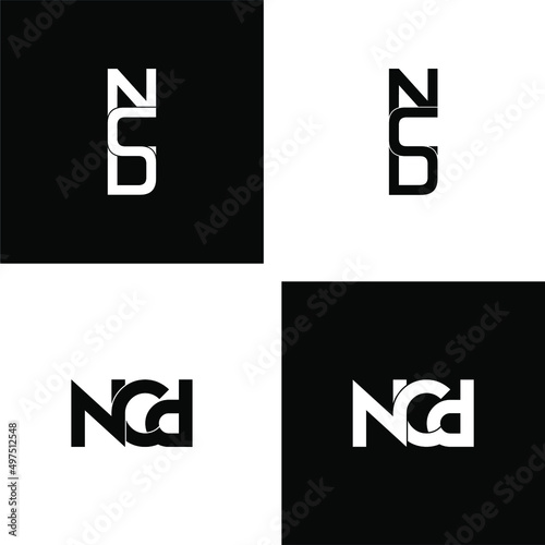 ncd letter original monogram logo design set photo